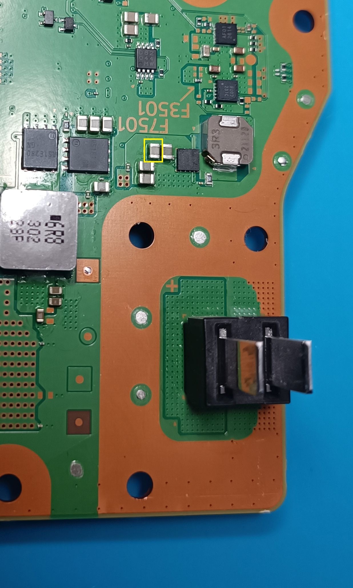 yellow marked cap needs to be replaced