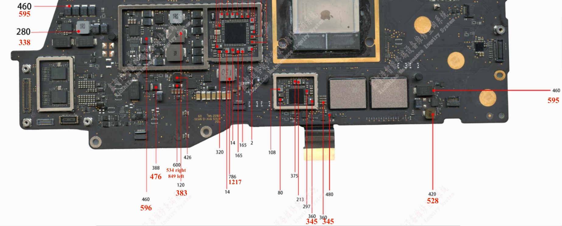 MacBook Pro 13'' M2 A2338 get 5V 0A does not boot. 820-02773 - Badcaps